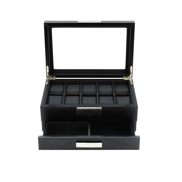 10 Slots Wooden Watch Box with a drawer