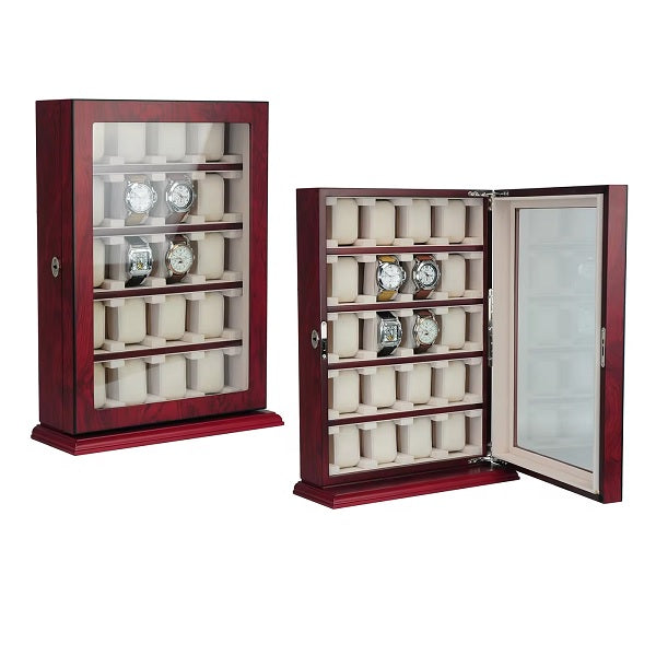 20 Slots Wooden Watch Cabinet
