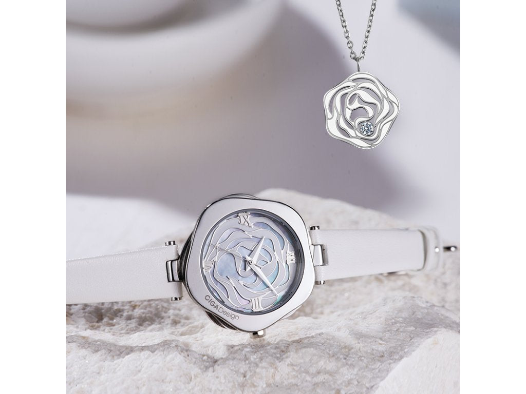 R-Series Danish Rose Quartz Leather Wristwatch