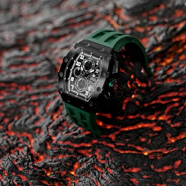 Quartz Waterproof Watch Black/Green