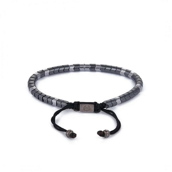 Silver and Gun Metal Rolo Hematite Bracelet