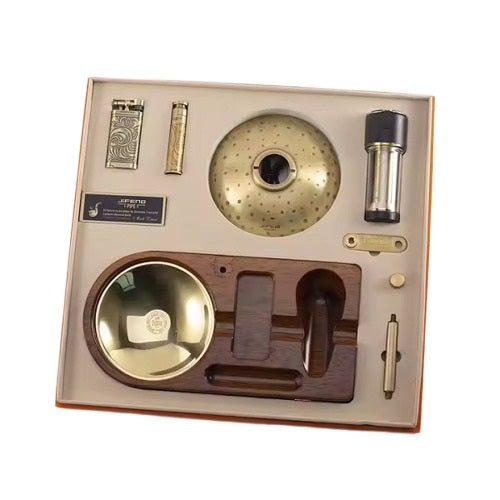 Cigar/Pipe tray and Lighter Set