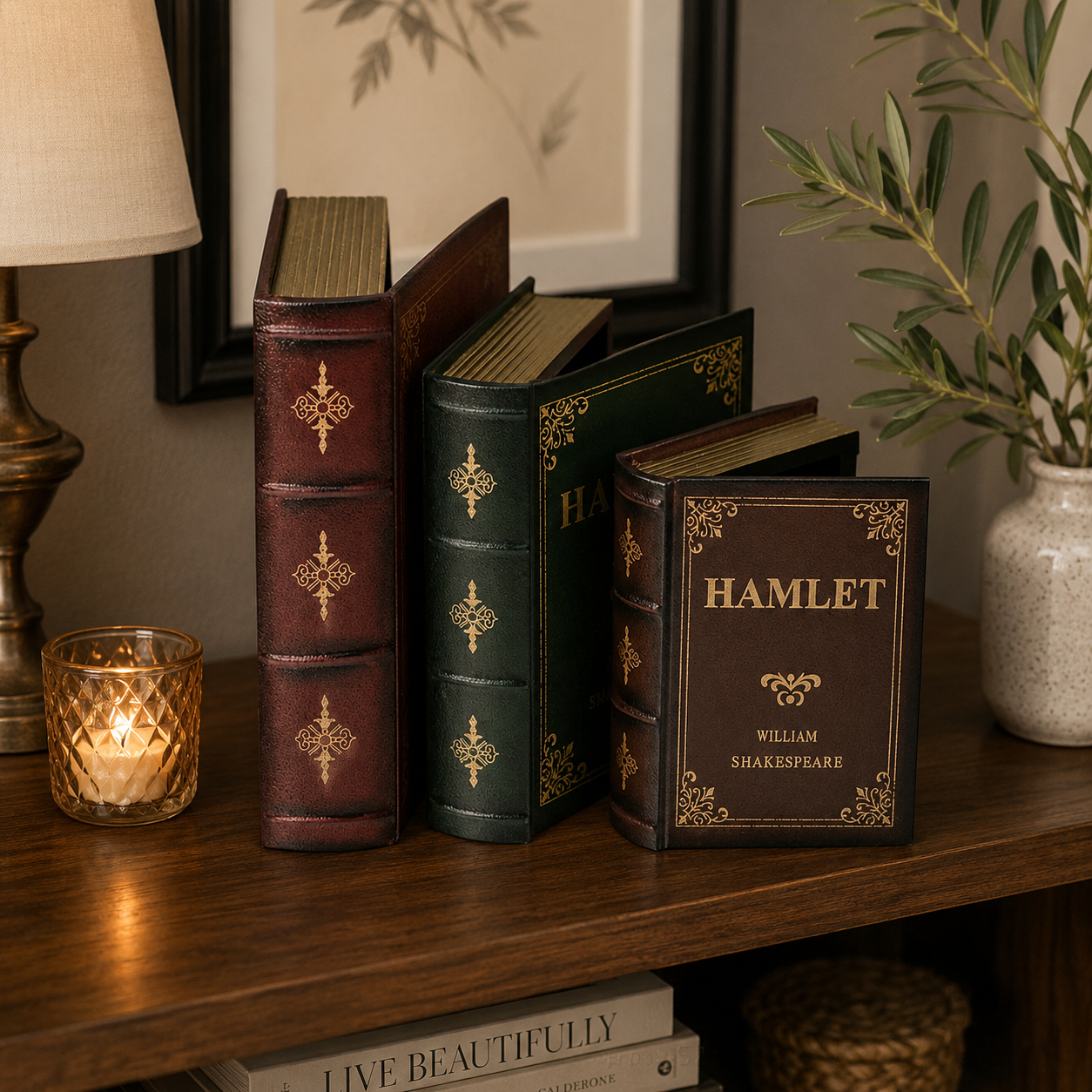 3pcs Fake Books Storage Box