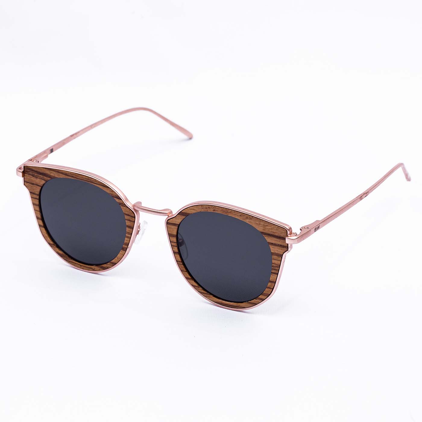 Qwood Glasses Rose Gold with Zebra Frame