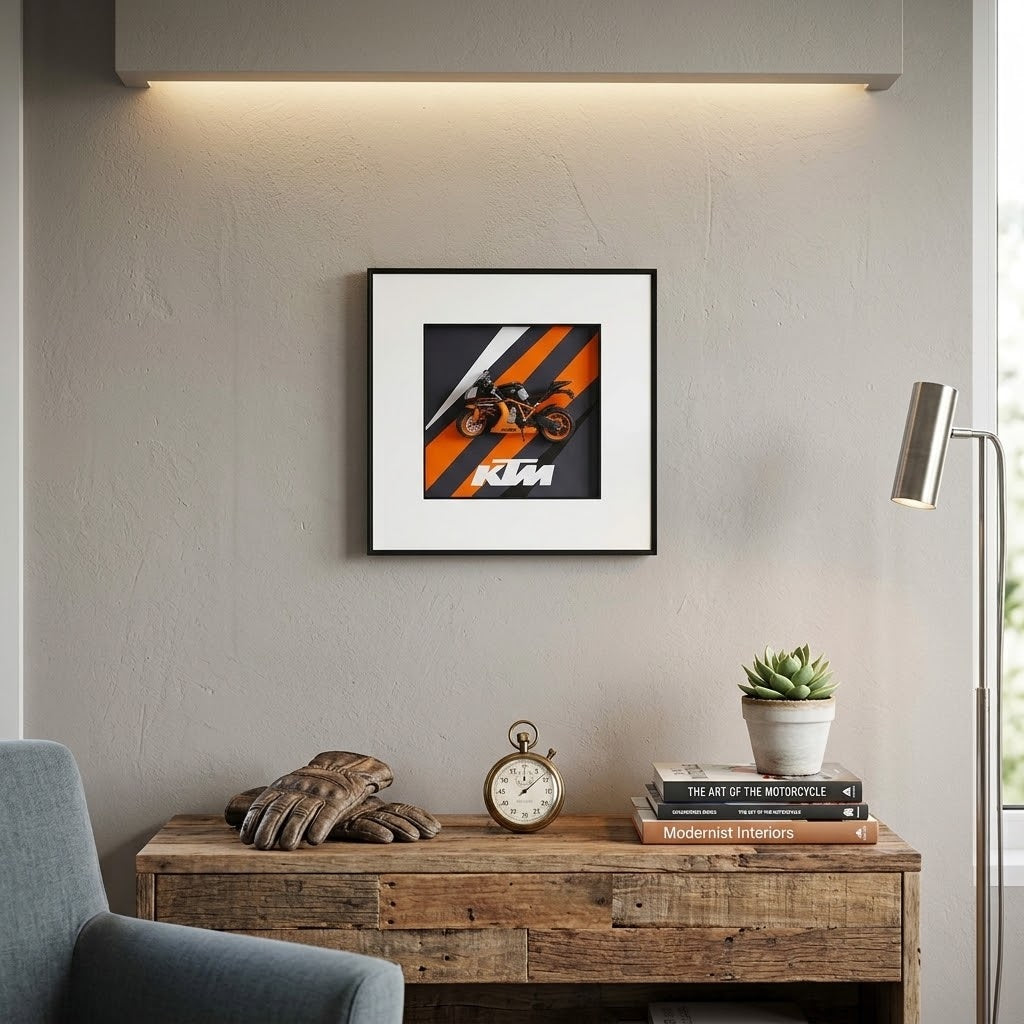 3D KTM RC8 Superbike Framed Wall Decor
