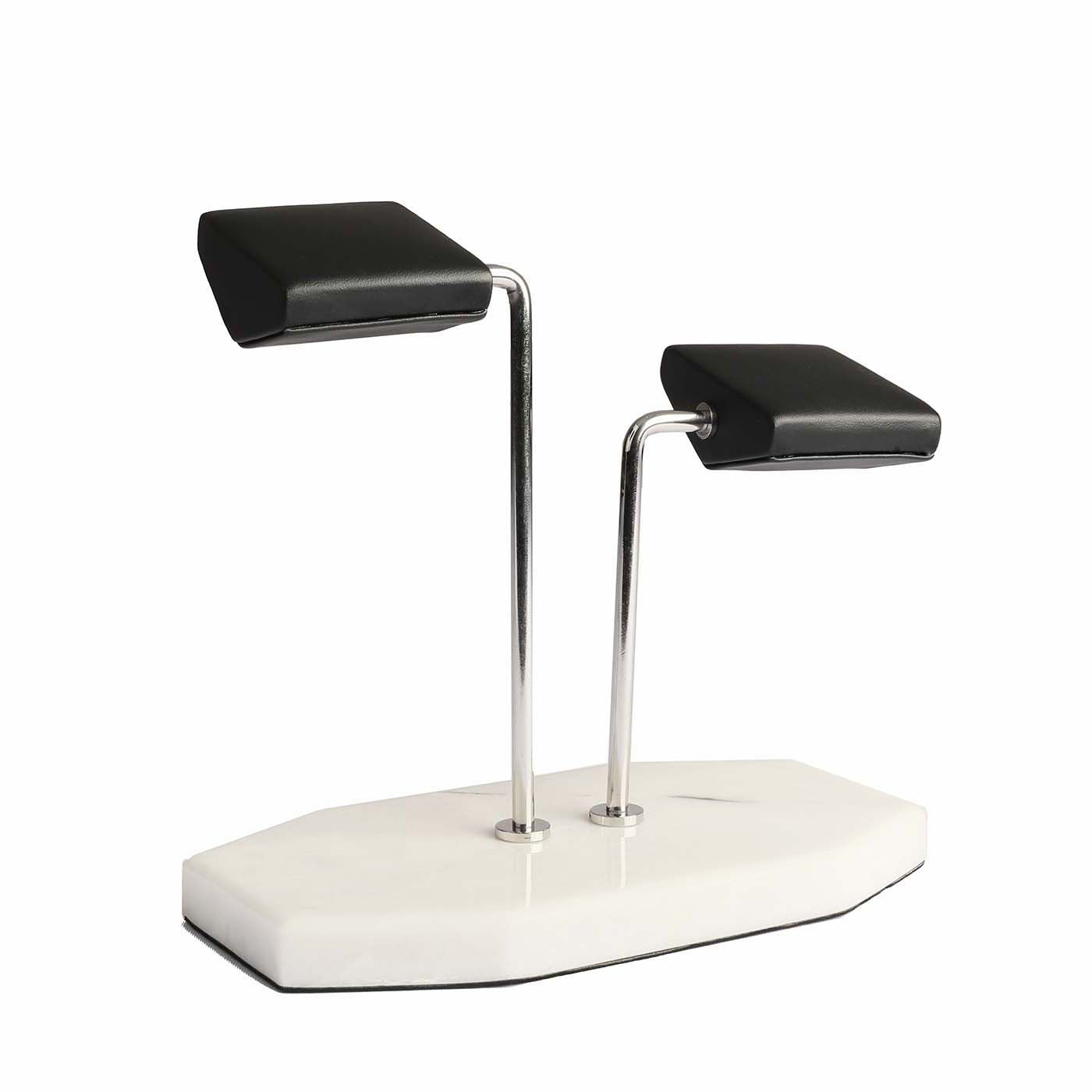 Watch Stand White Marble Double Handle