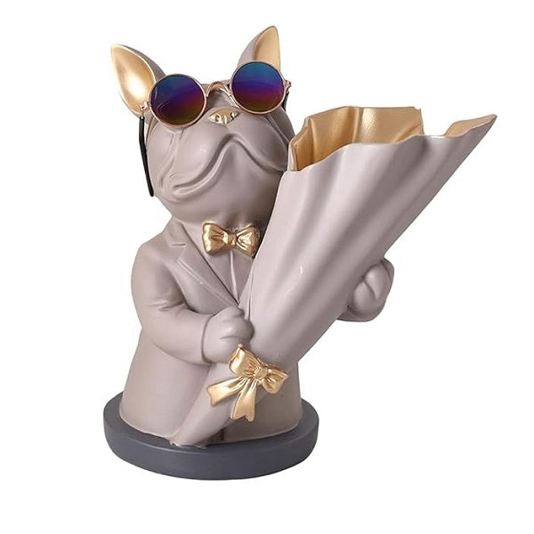French Bulldog Vase (Gray)