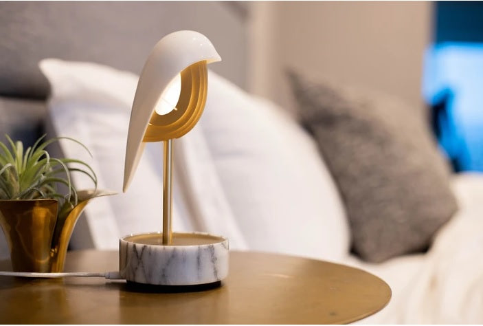 Daqi Concept Bird Singing Alarm Clock White Gold Daqi Concept