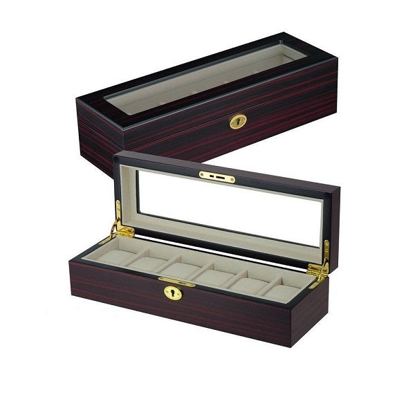 6 Slots Wooden Watch box