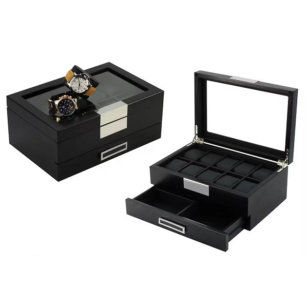 10 Slots Wooden Watch Box with a drawer