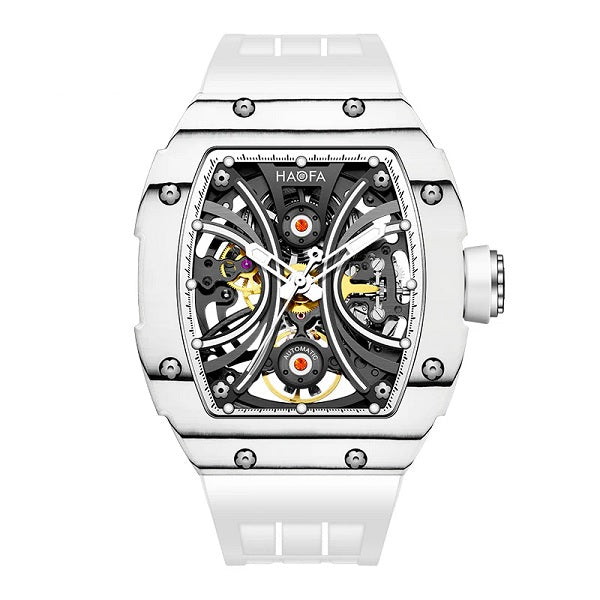 Skeleton Automatic Watch Carbon Fiber Bezel Super Luminous