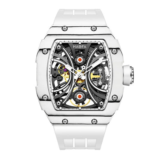 Skeleton Automatic Watch Carbon Fiber Bezel Super Luminous