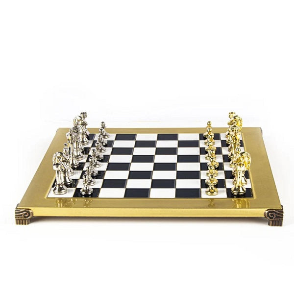 Classic Metal Staunton Chess set 36cm Black & White