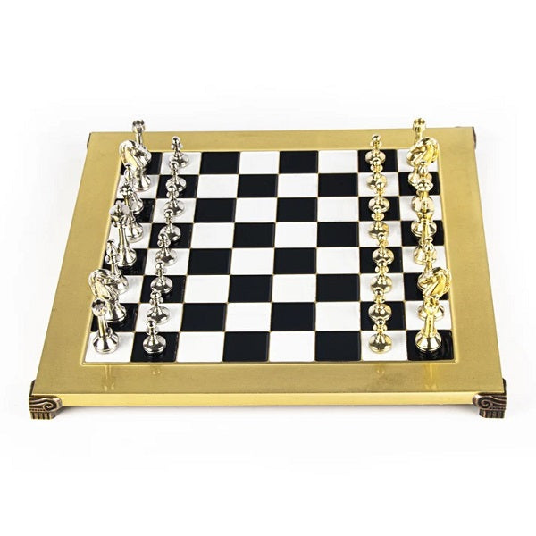 Classic Metal Staunton Chess set 36cm Black & White