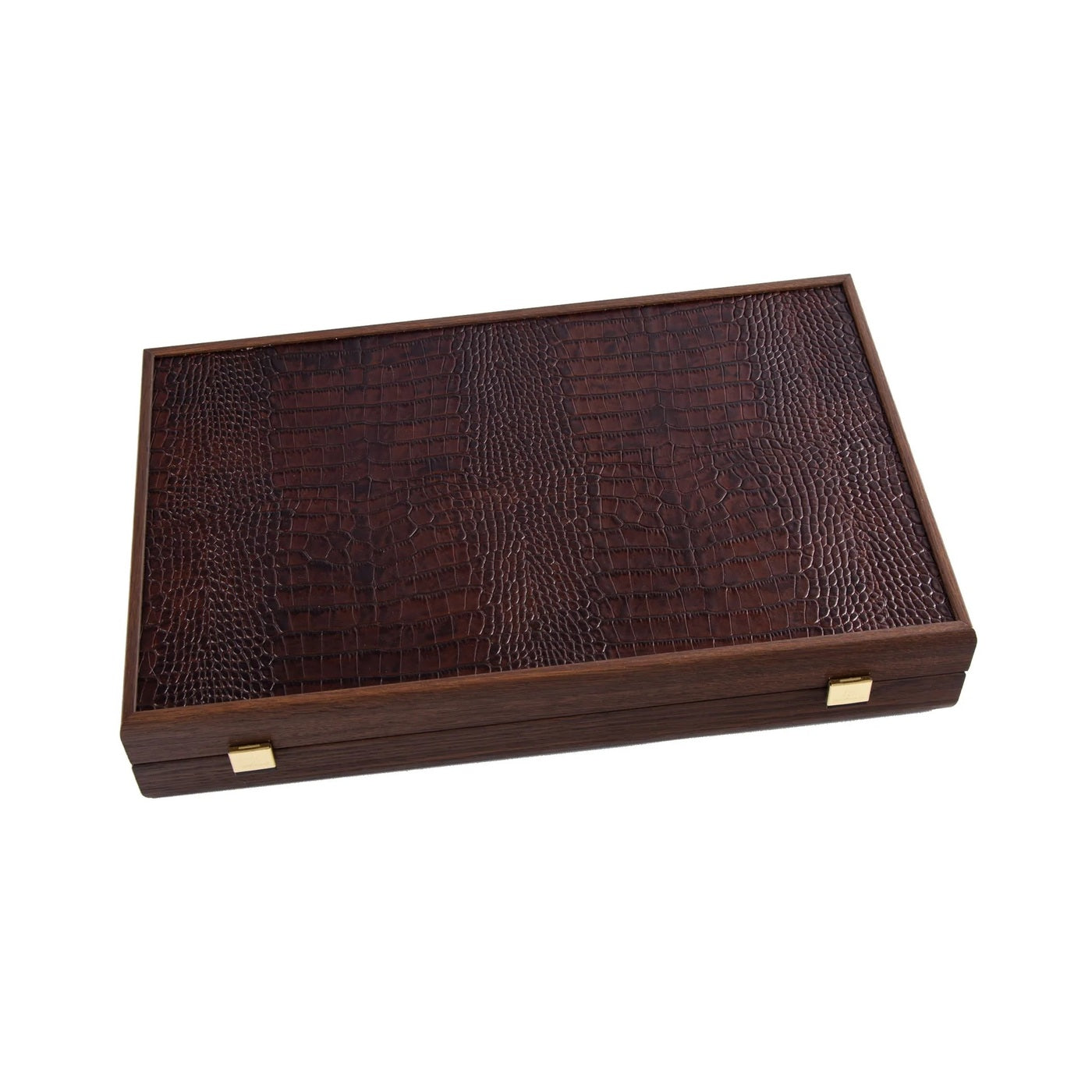 Crocodile Tote in Antique Brown Leather Backgammon