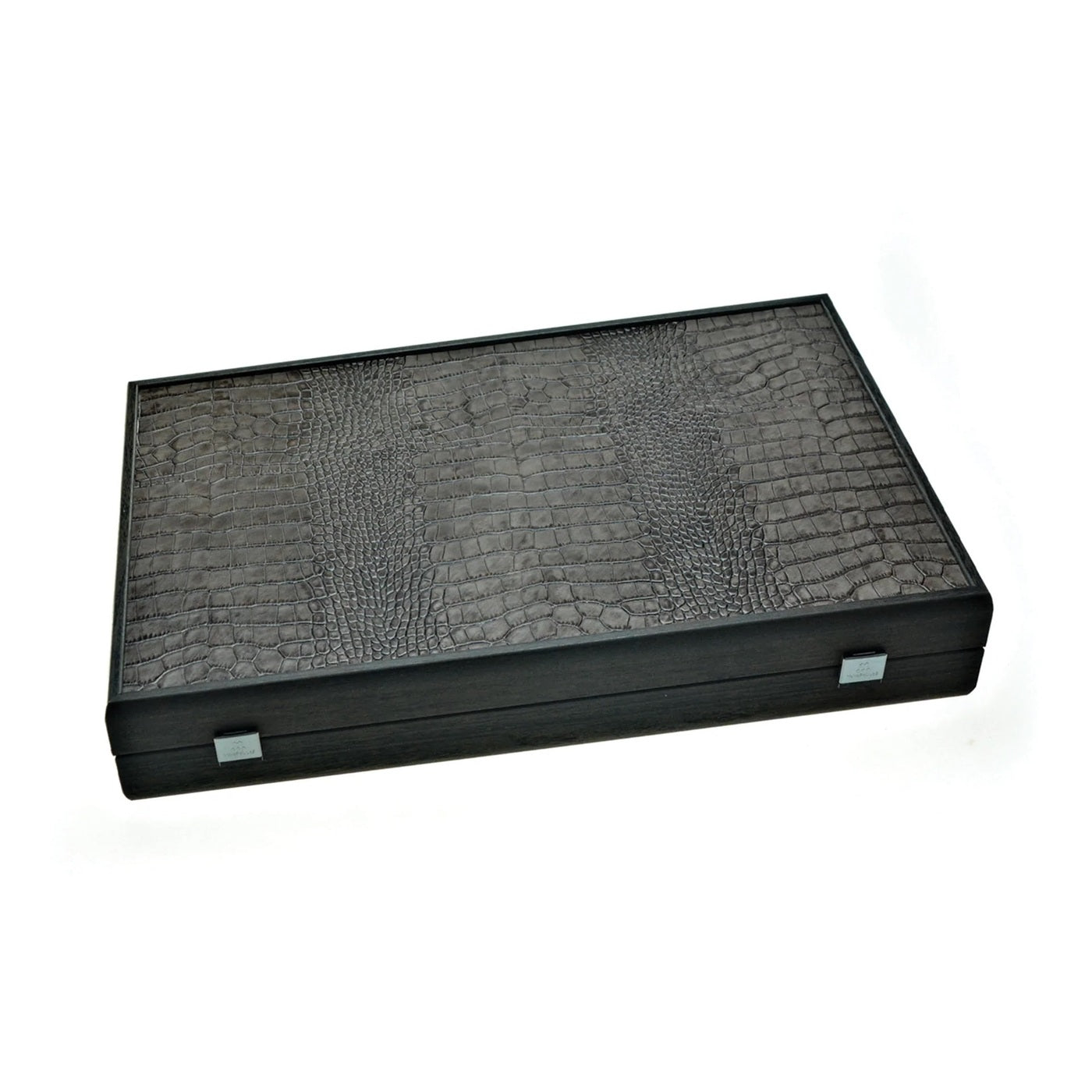 Crocodile Tote in Dark Grey Leather Backgammon