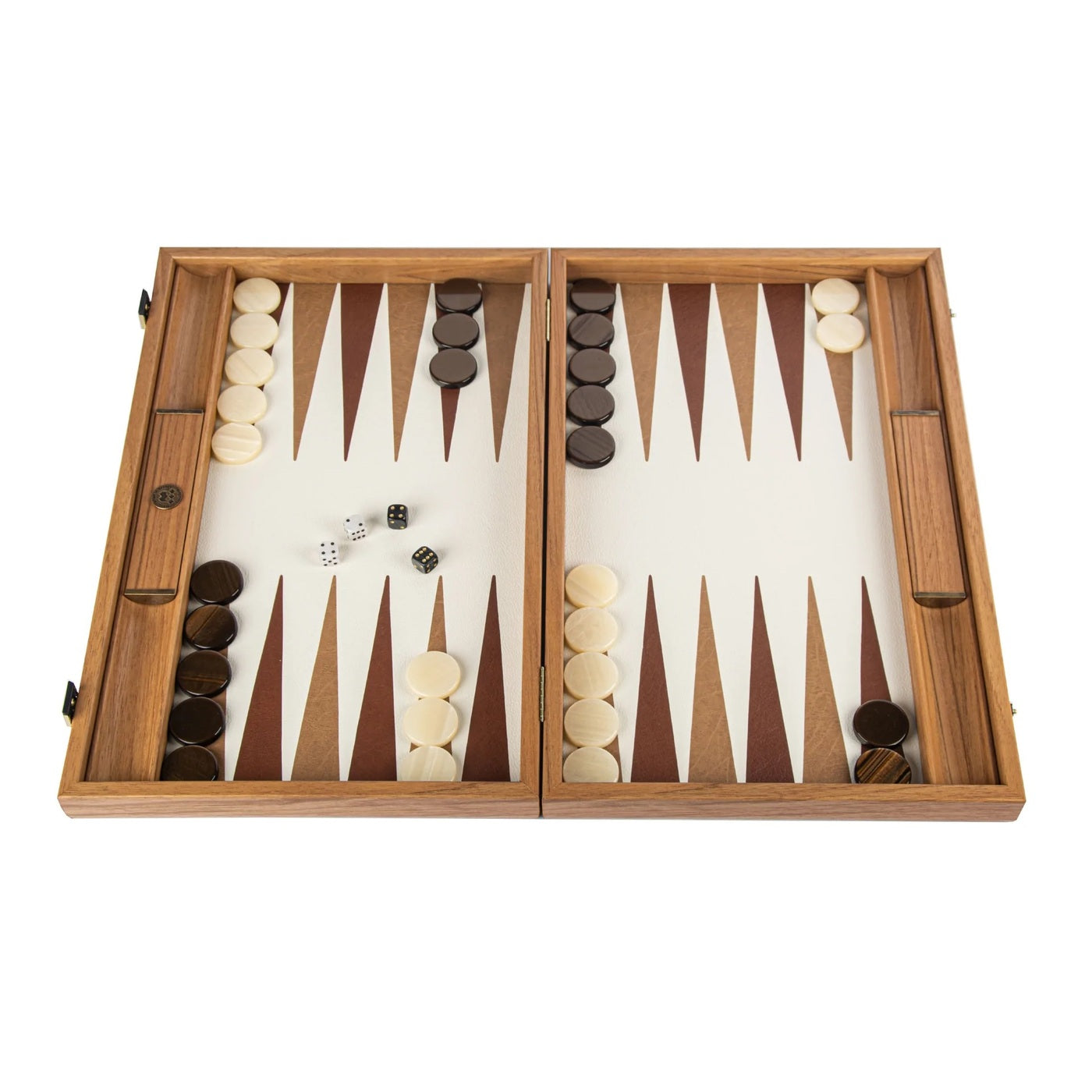 Crocodile Tote in Ivory with Brown Finish Backgammon