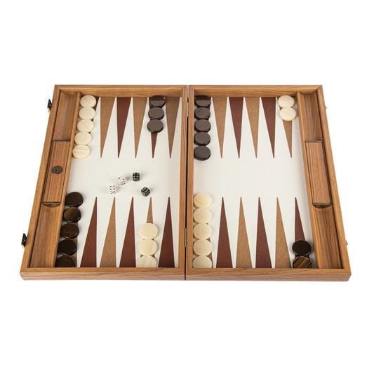 Crocodile Tote in Ivory with Brown Finish Backgammon