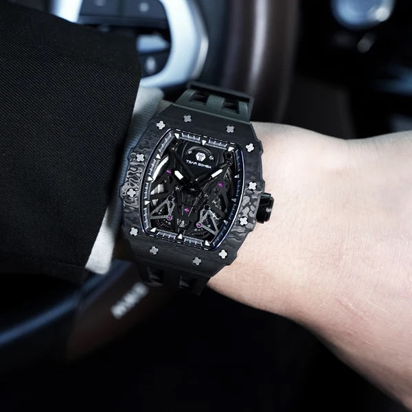 Carbon Fiber Automatic Hollow Watch