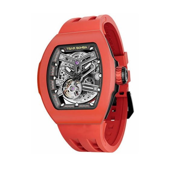 Quick Release Fkm Rubber Bezel Watch (Red)