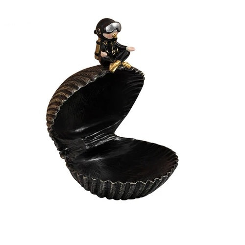 Diver Shell Snack Plate (Black)