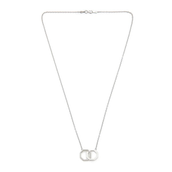 Couple Octagonal Necklace in Silver