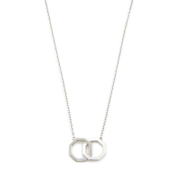 Couple Octagonal Necklace in Silver