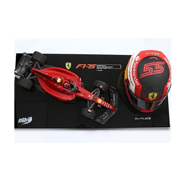 1/18 Ferrari F1-75 Bahrain GP 2022 C.Sainz & 1/2 Helmet set