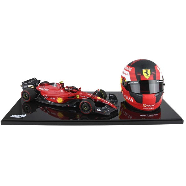 1/18 Ferrari F1-75 Bahrain GP 2022 C.Sainz & 1/2 Helmet set