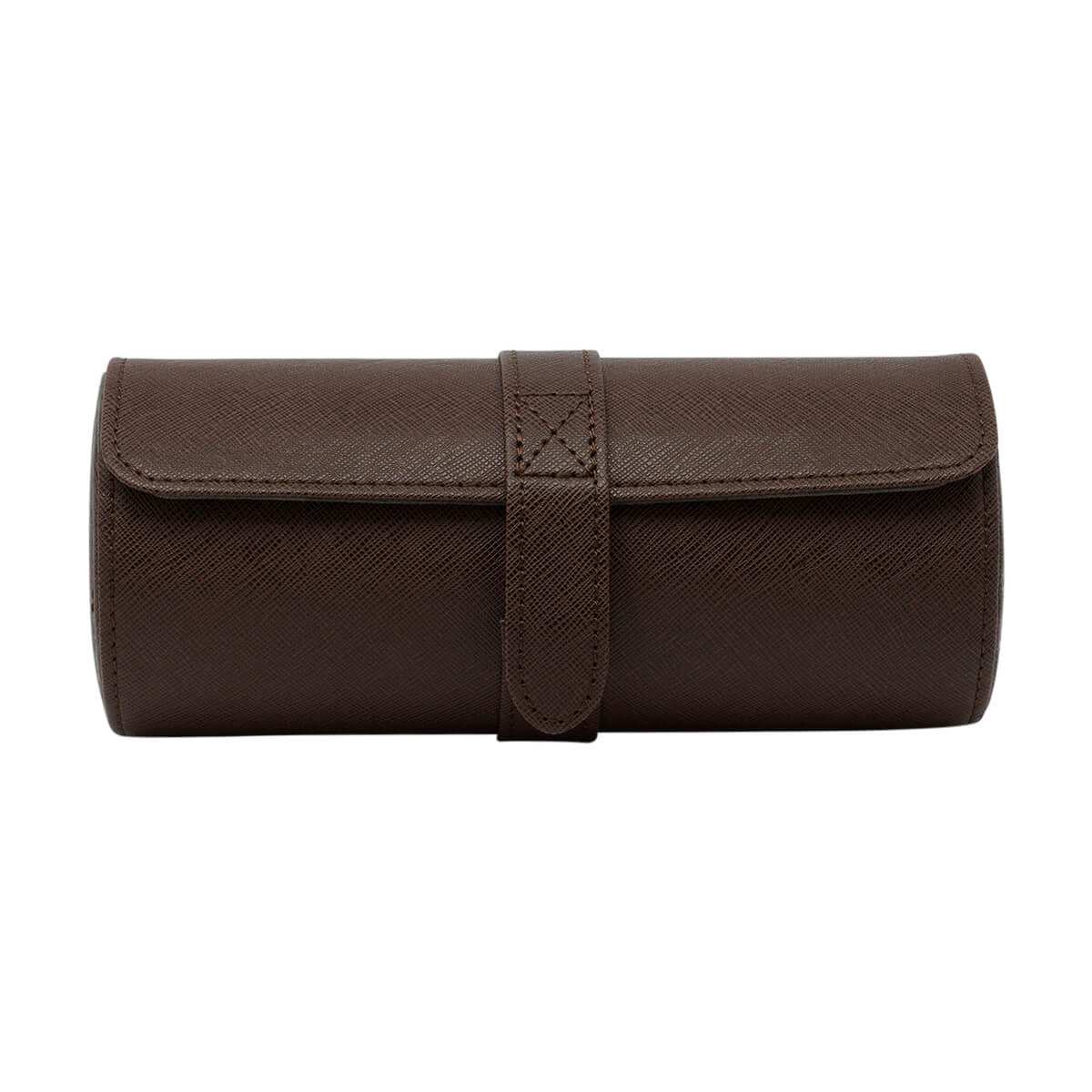 3 Slots Leather Watch Case - Brown