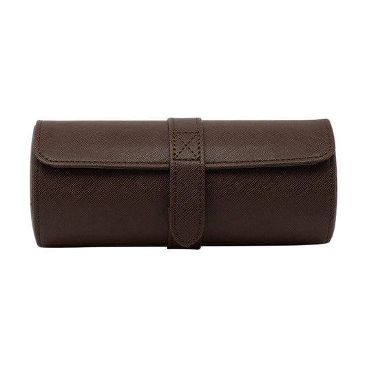 3 Slots Leather Watch Case - Brown