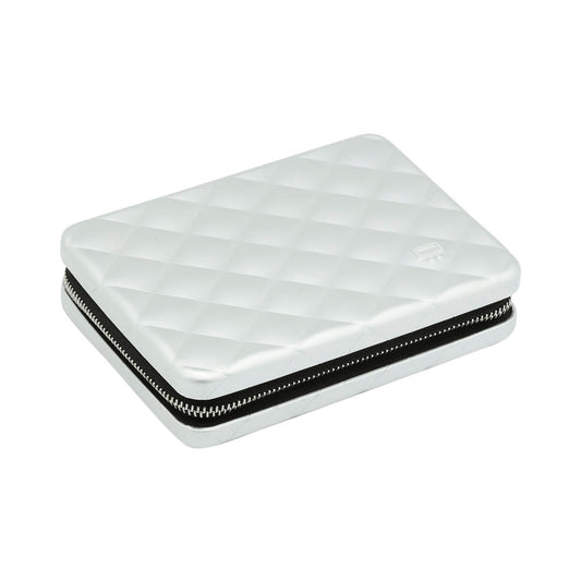 Quilted Passport Wallet - Silver