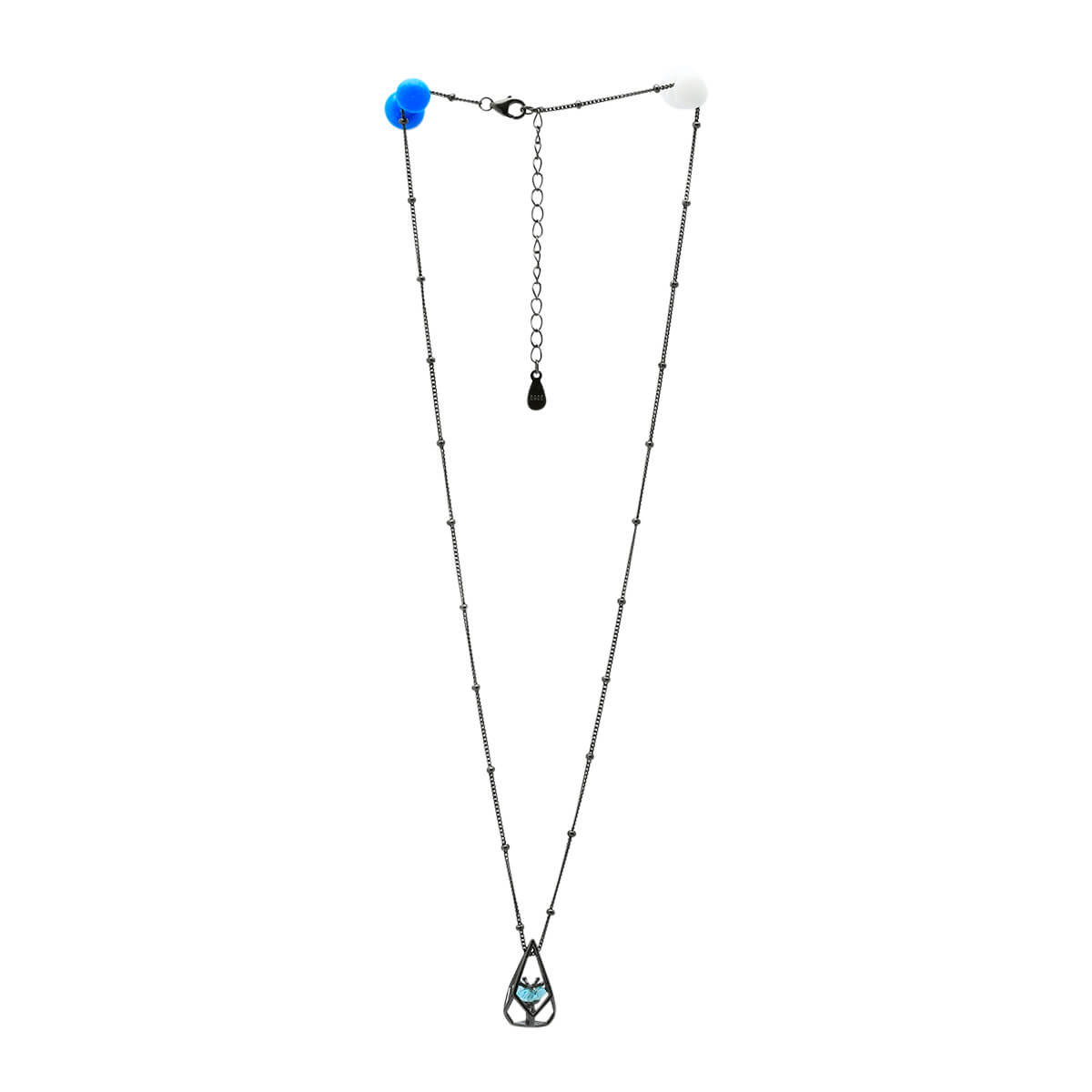 Blue Flower Terrarium Chain Necklace