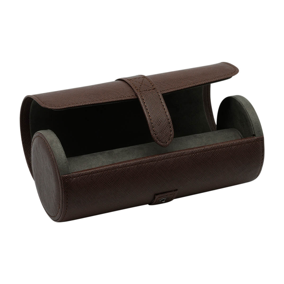 3 Slots Leather Watch Case - Brown