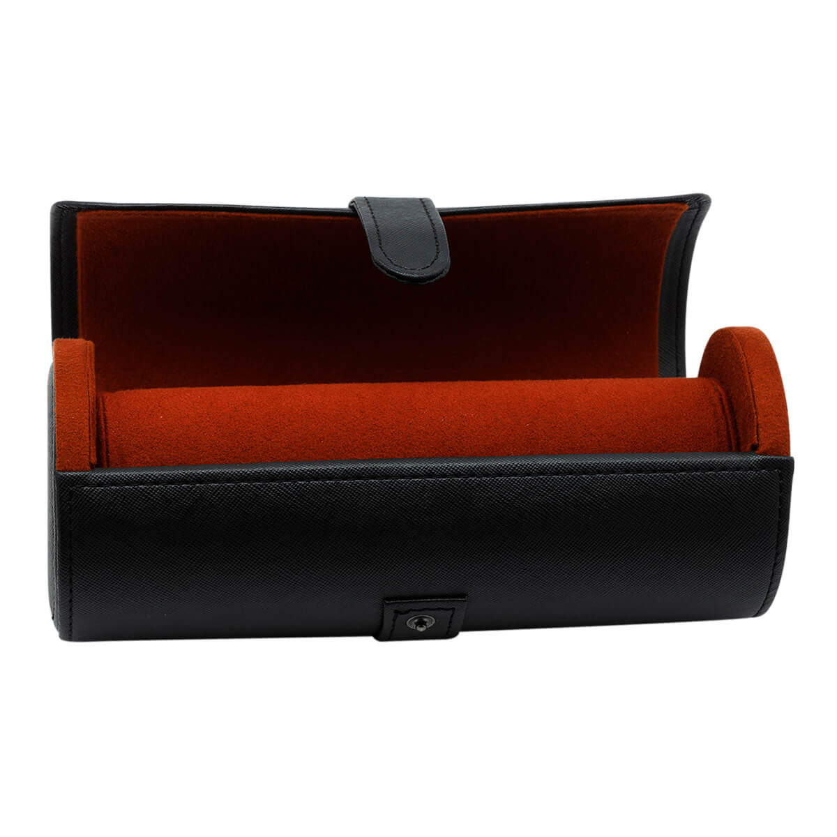 3 Slots Leather Watch Case - Black