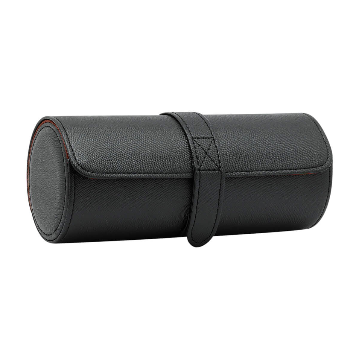 3 Slots Leather Watch Case - Black