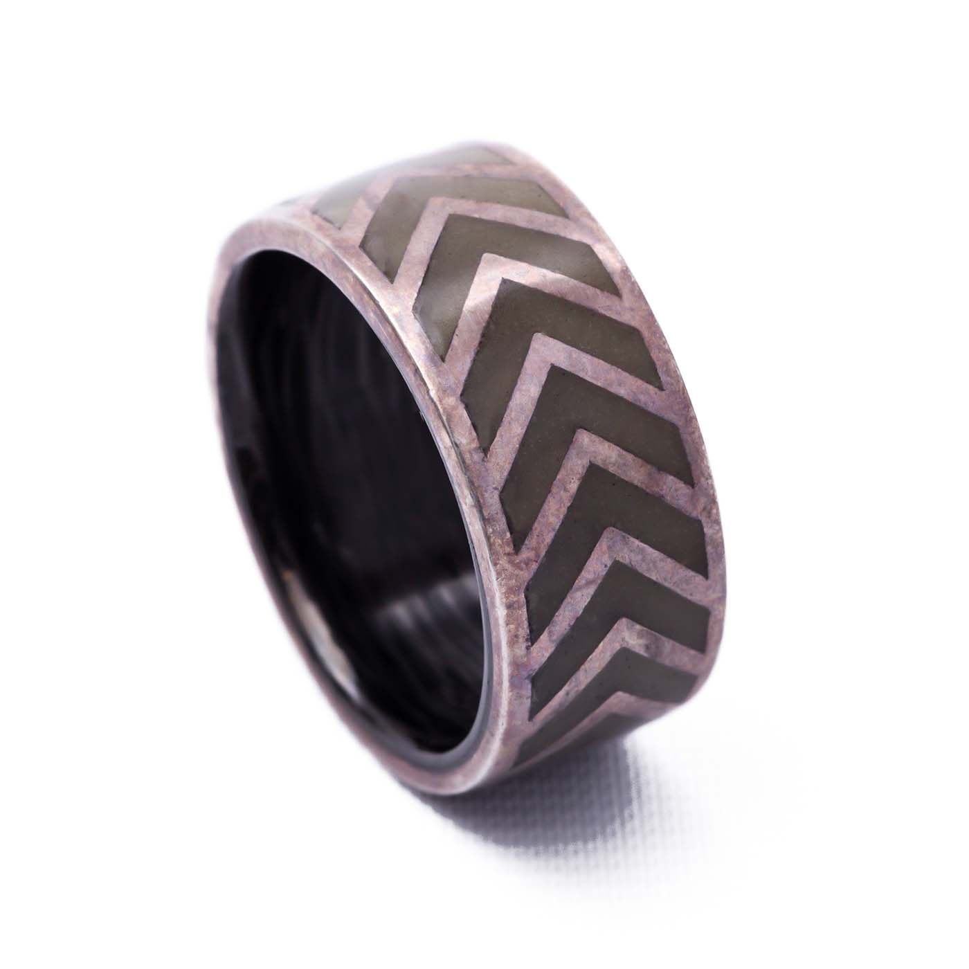 Carbon-Fi Ring Polished Silver