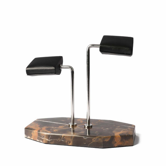 Watch Stand Brown Marble Double Handle