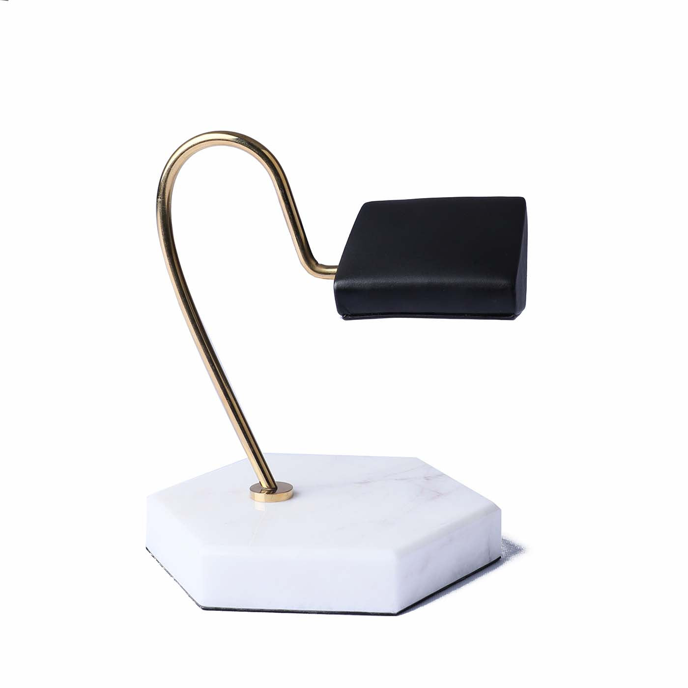Watch Stand White Marble Curved