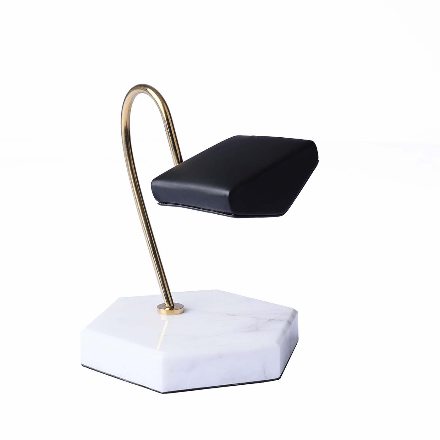 Watch Stand White Marble Curved