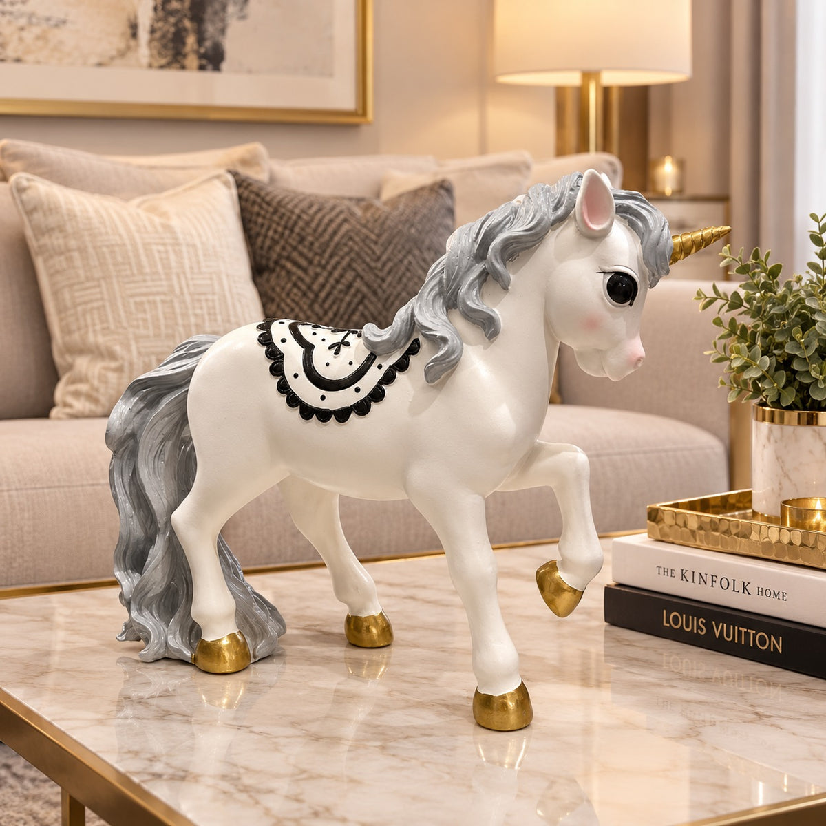 Elegant White Unicorn Figurine