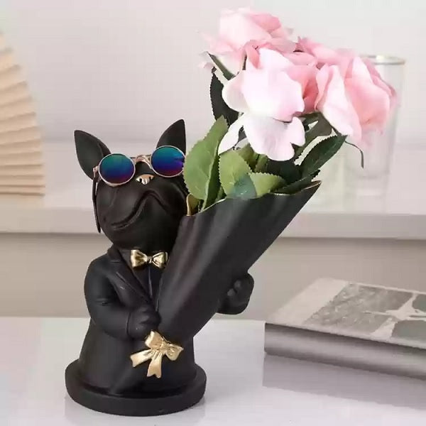 French Bulldog Vase (Black)