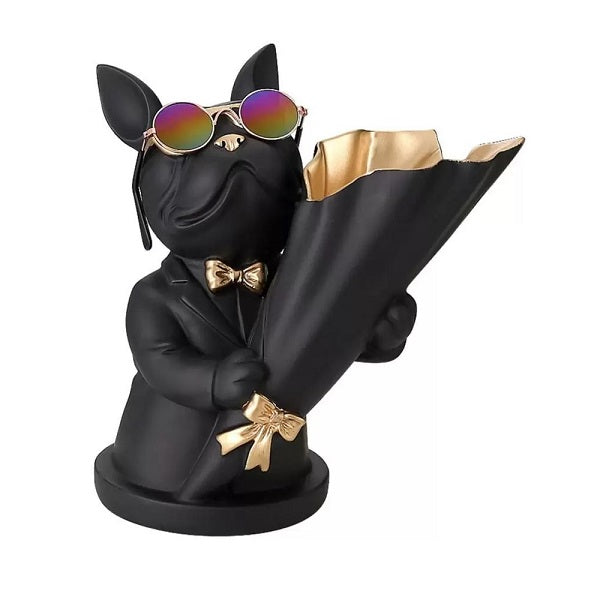French Bulldog Vase (Black)