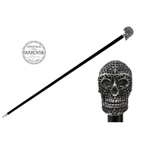 Black Swarovski Skull Cane