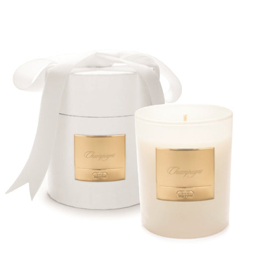 Champagne White & Gold Candle