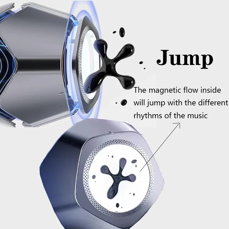 Black Ferrofluid Bluetooth Speaker With Music Visaualizer