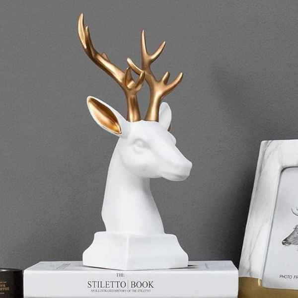 Reindeer Head Figurine