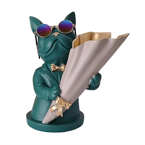 French Bulldog Vase (Green)