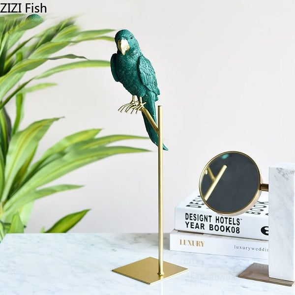 Minimalist Green Parrot Decor