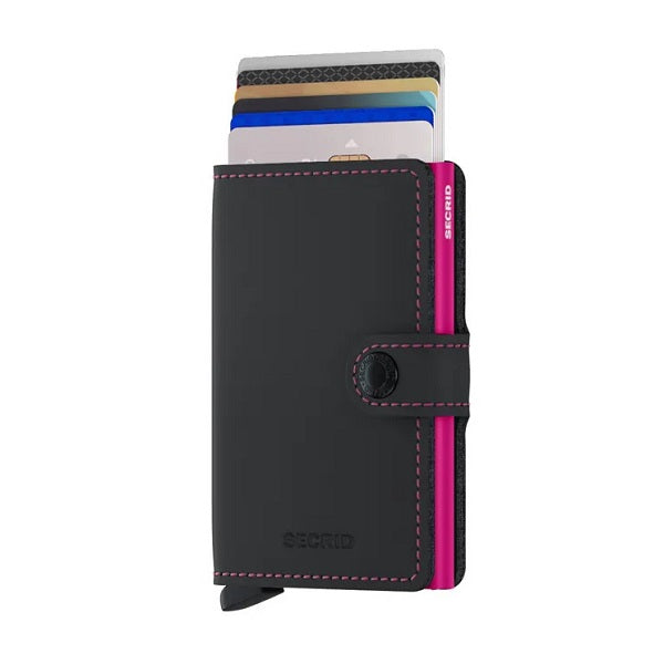Miniwallet Matte Black & Fuchsia